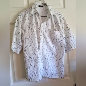 BIIC White Button Down 100% Cotton Blouse - Size: L